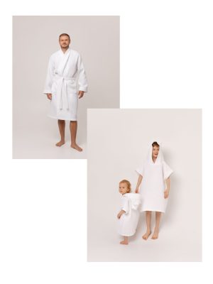 Daddy & Me hommikumantlite komplekt, valge