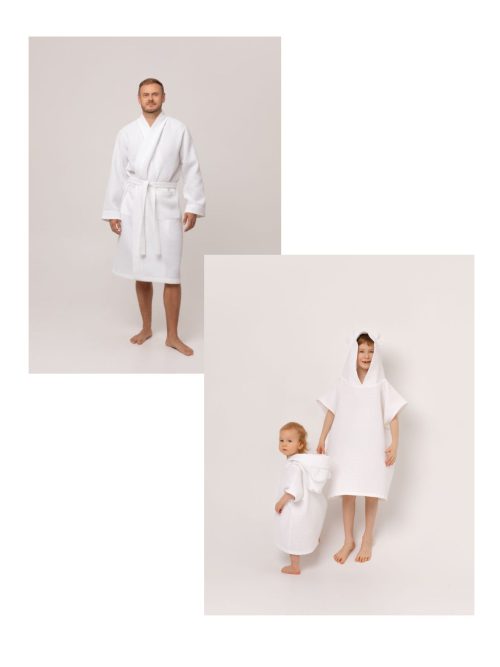 Daddy & Me hommikumantlite komplekt, valge