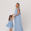 Mommy and Me volangidega musliinkleidid, helesinine – emmele ja lapsele