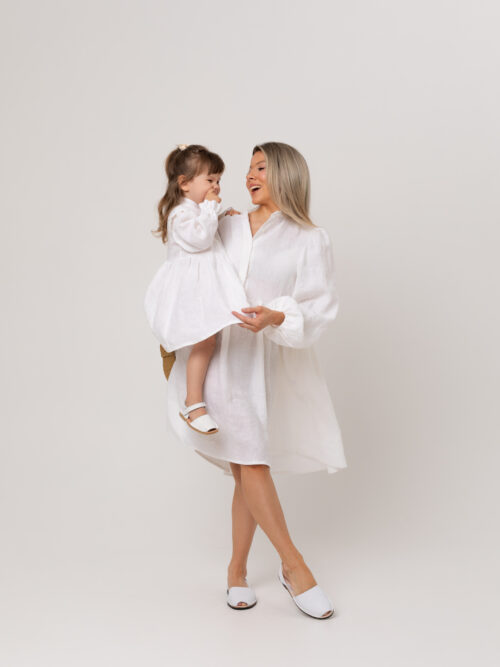 Mommy and me linased kleidid, valge