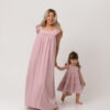Mommy and Me volangidega musliinkleidid, vanaroosa – emmele ja lapsele